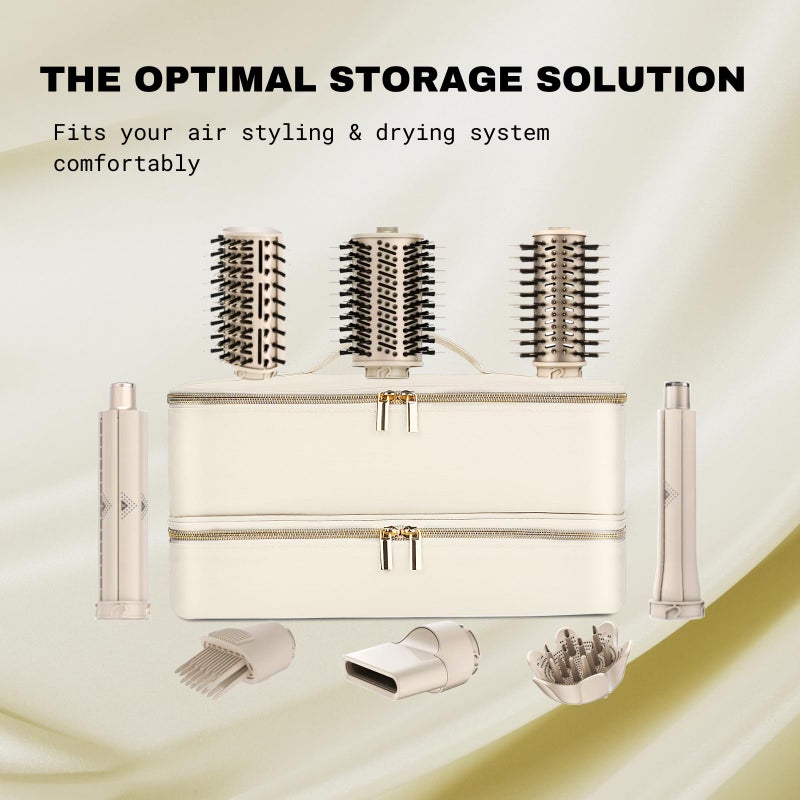 حقيبة حمل Wjiang لمجفف الشعر Shark Flex Style Dyson Airwrap الأسرع من الصوت، حقيبة تخزين للسفر بطبقة مزدوجة أيضًا لفرشاة مجفف الشعر من ريفلون وأدوات إكسسوارات الشعر - Image 2